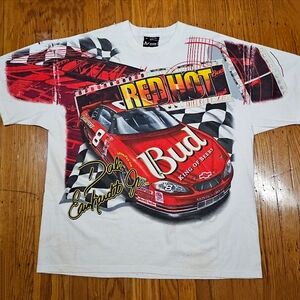 Vintage NASCAR Dale Earnhardt Jr. Red Hot Chase Authentics Racing T-Shirt
